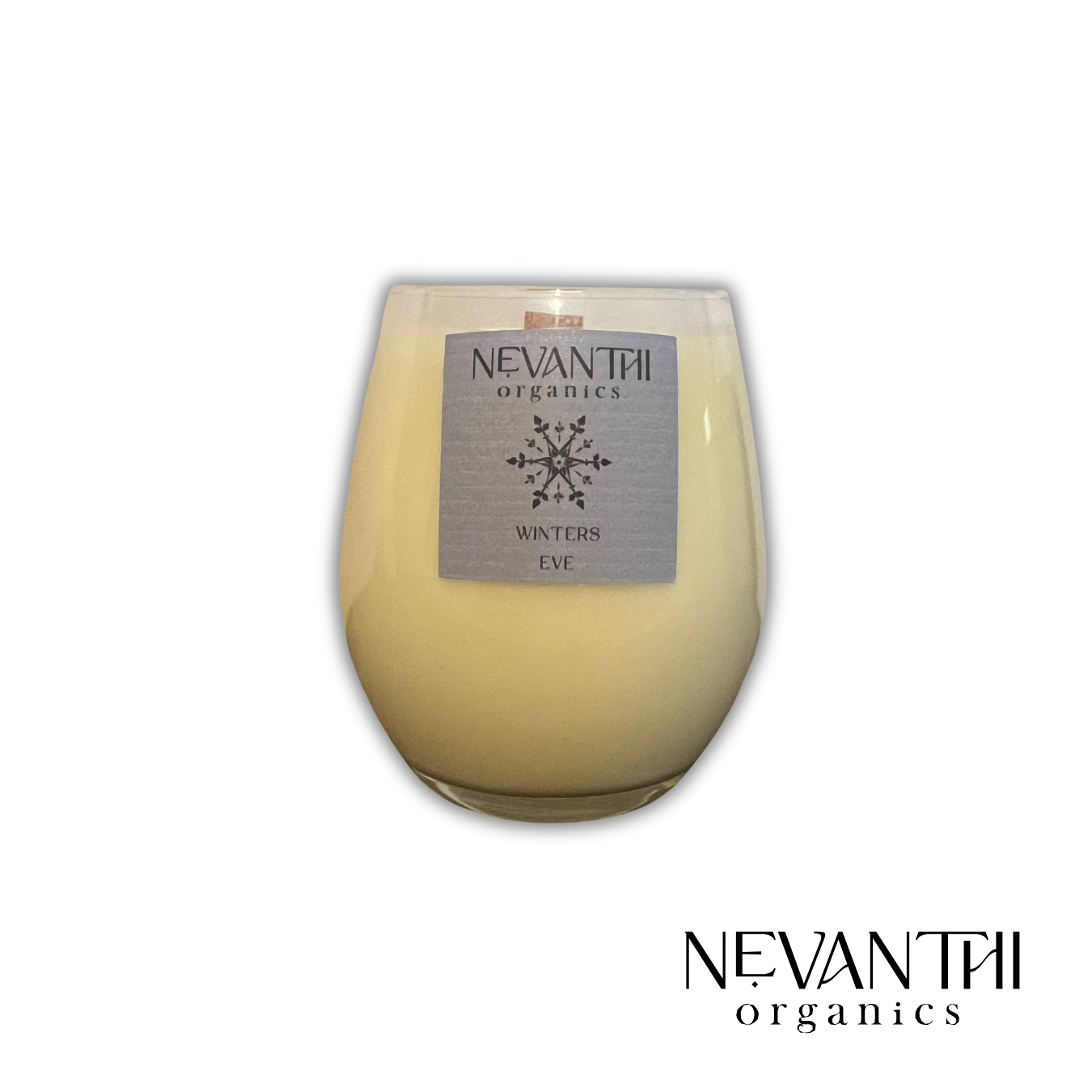 Winters Eve Soy Candle, Wooden Wick, Soy Wax, Cinnamon, Nutmeg, - Nevanthi Organics