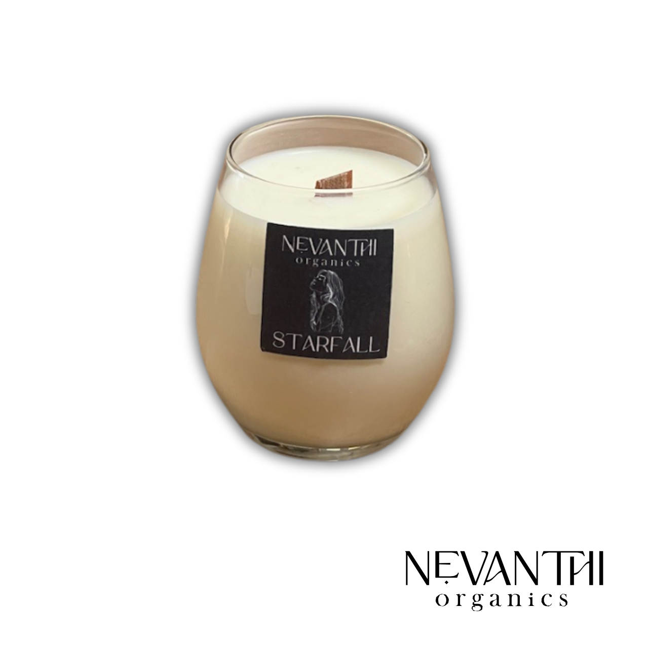 Starfall Soy Wax Candle – Wooden Wick, Vanilla & Essential Oils (ACOTAR Inspired) - Nevanthi Organics