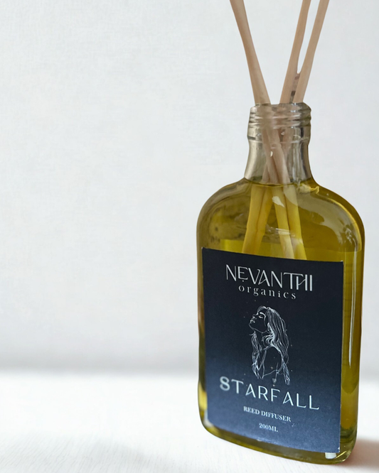 Starfall reed diffuser — handmade UK reed diffuser 200ml lasting up to 6 months by Nevanthi Organics