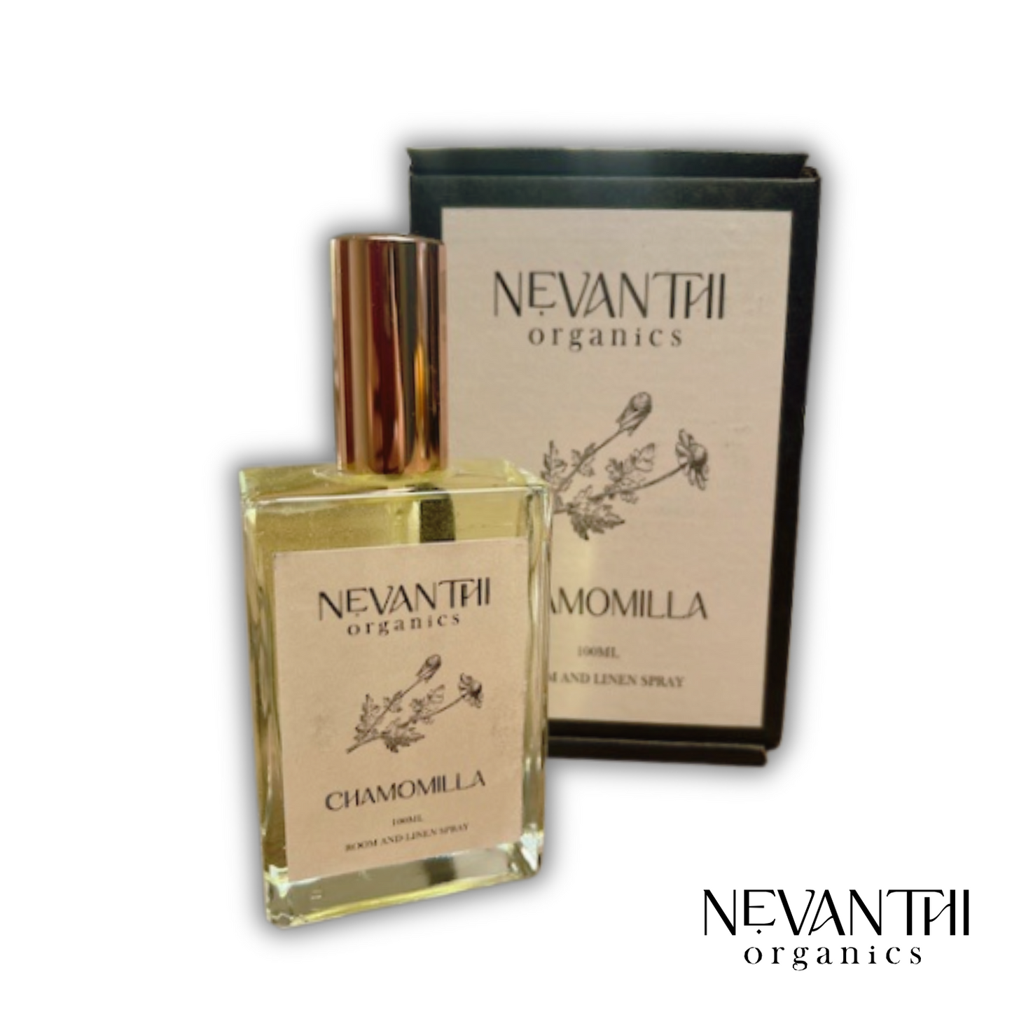 Chamomilla Room & Linen Spray - Natural Lavender & Jasmine Sleep Mist - Nevanthi Organics