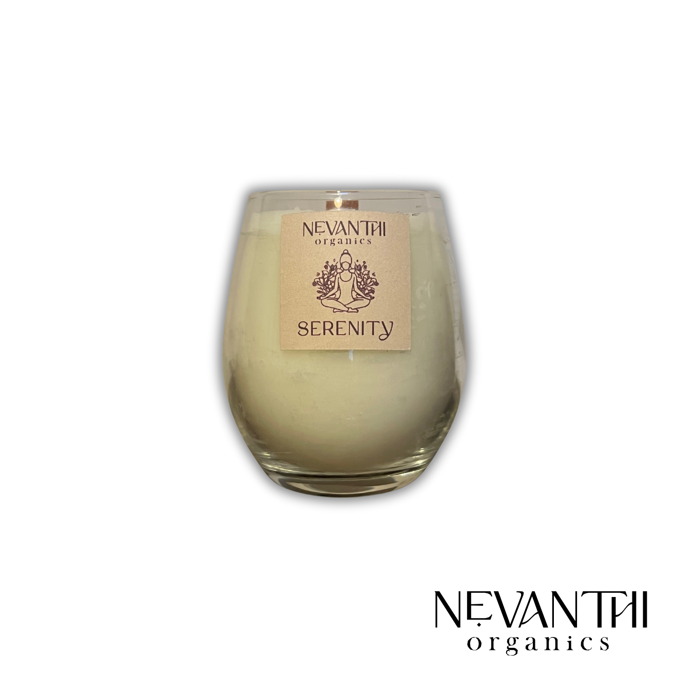 Serenity, Soy wax candle, wooden wick, Sandalwood, Frankincense, - Nevanthi Organics