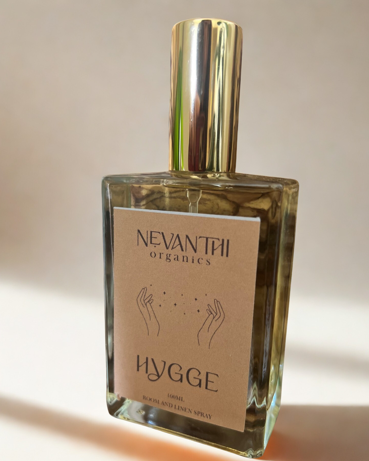 Hygge Room and Linen Spray — warm vanilla bergamot and myrrh home fragrance by Nevanthi Organics
