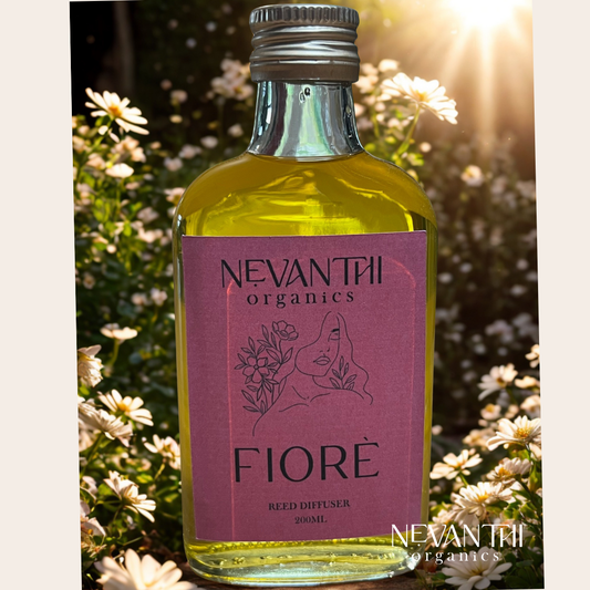 Fiore Reed Diffuser – Ylang Ylang, Jasmine & Red Mandarin - Nevanthi Organics