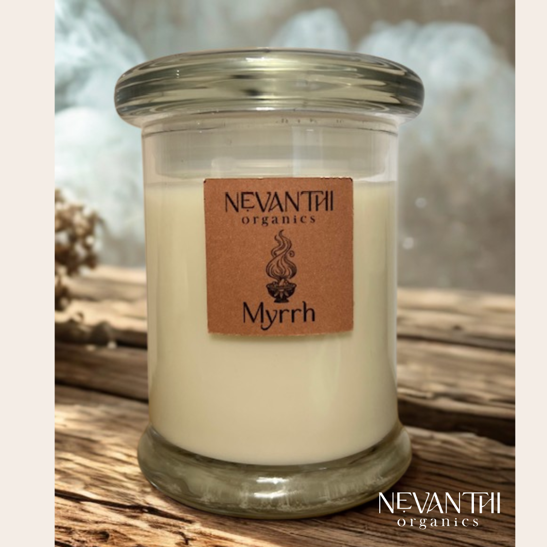 Omumbiri Myrrh & Tonka — Soy Wax Wooden Wick Candle | Nevanthi Organics