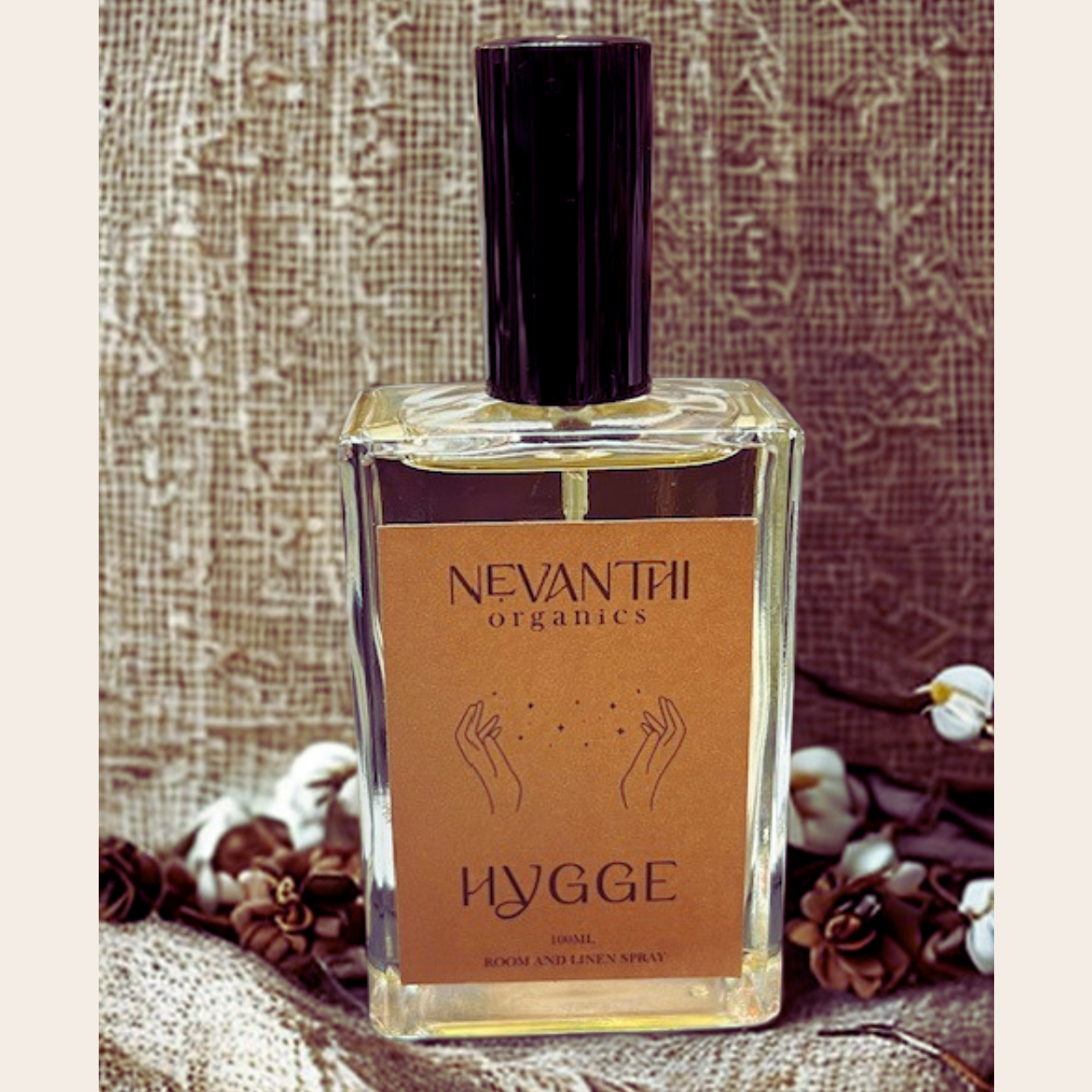 Hygge room spray with vanilla, patchouli, bergamot – cozy home scent in bottle