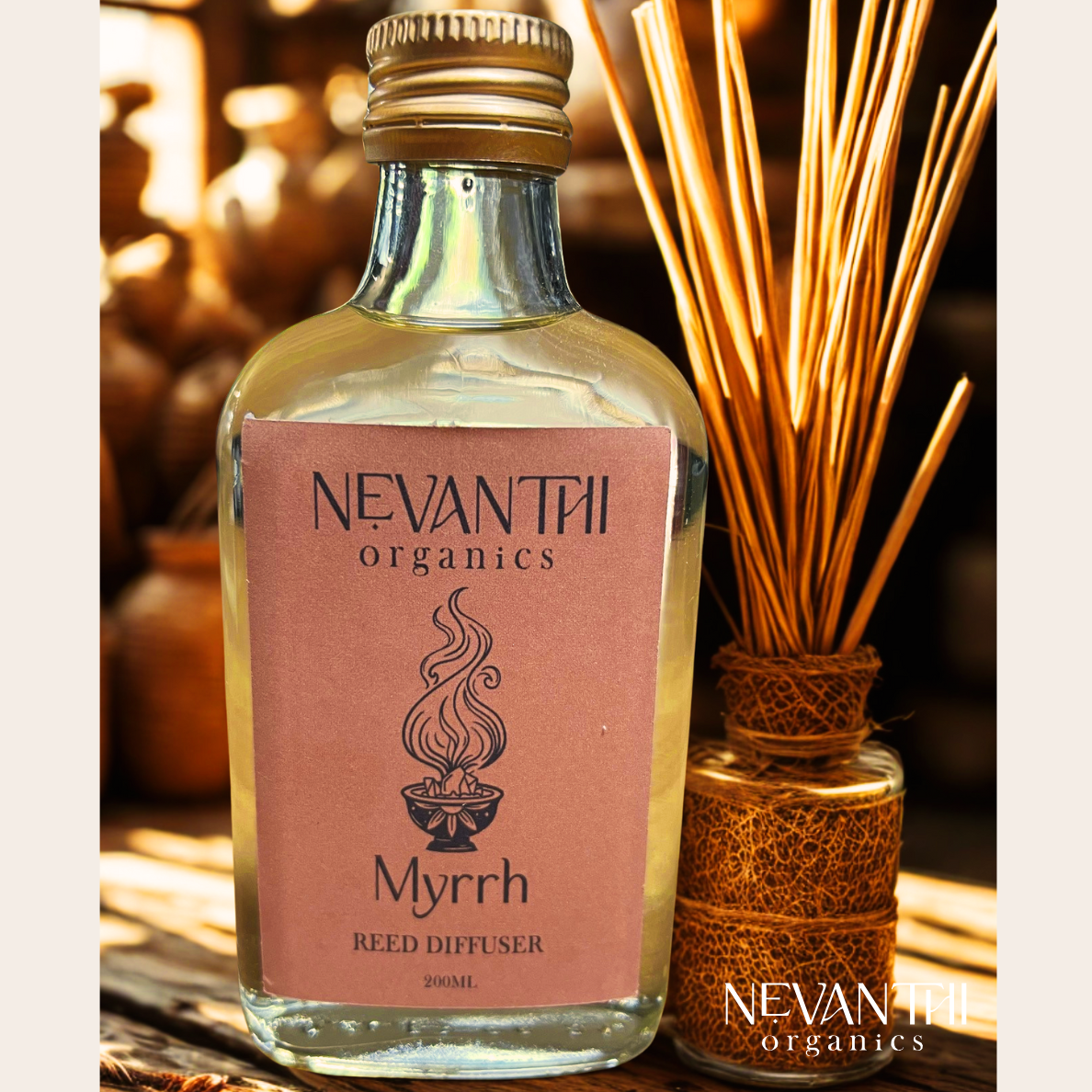 Omumbiri Myrrh & Tonka — Reed Diffuser | Nevanthi Organics