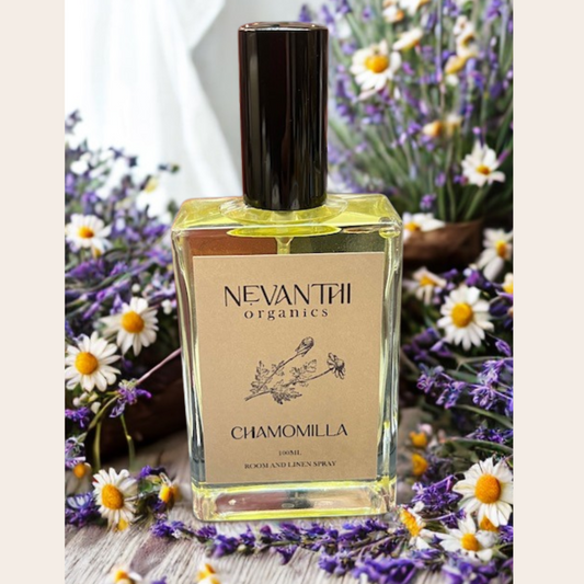 Chamomilla Room & Linen Spray - Natural Lavender & Jasmine Sleep Mist - Nevanthi Organics