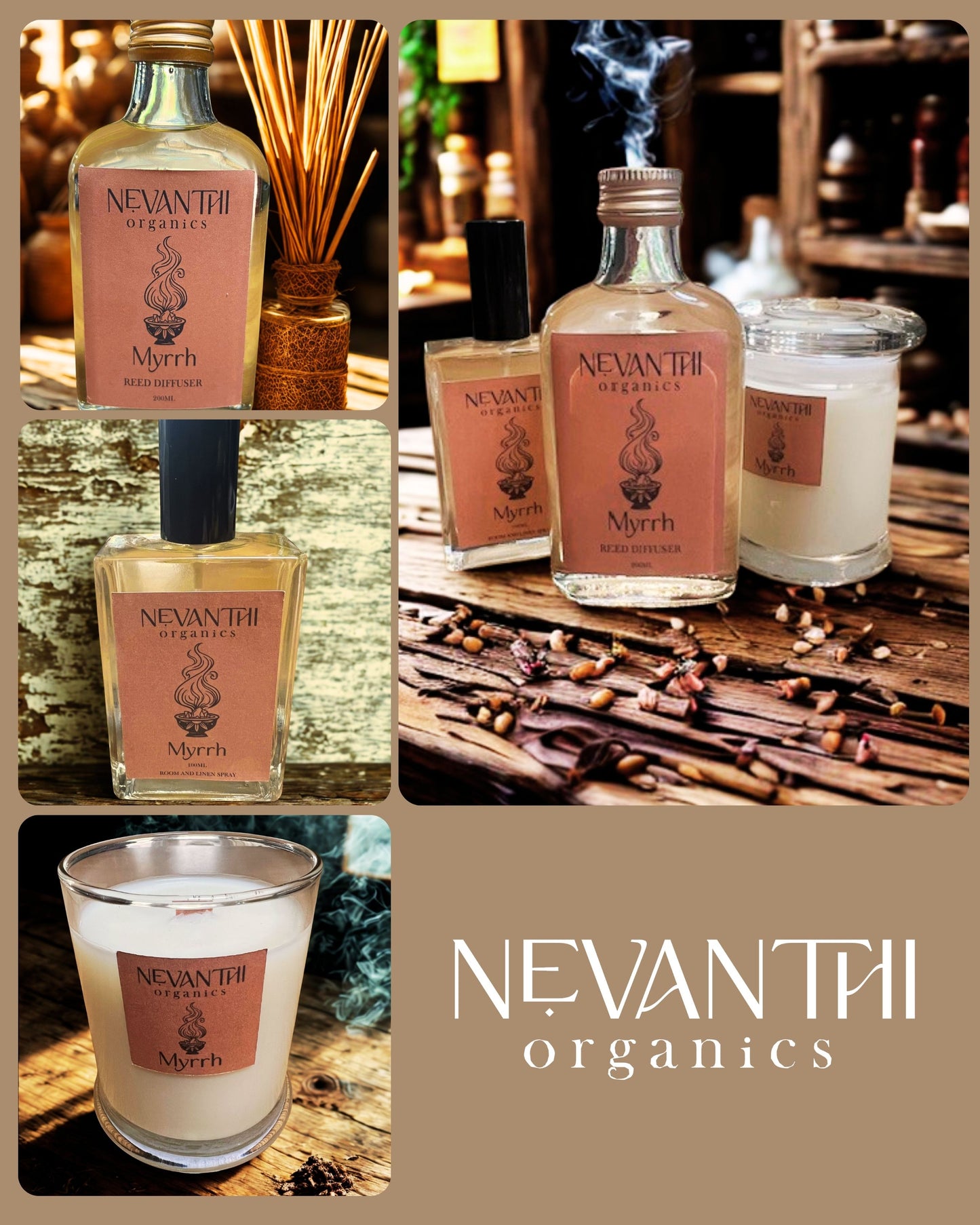 Omumbiri Myrrh & Tonka — Reed Diffuser | Nevanthi Organics