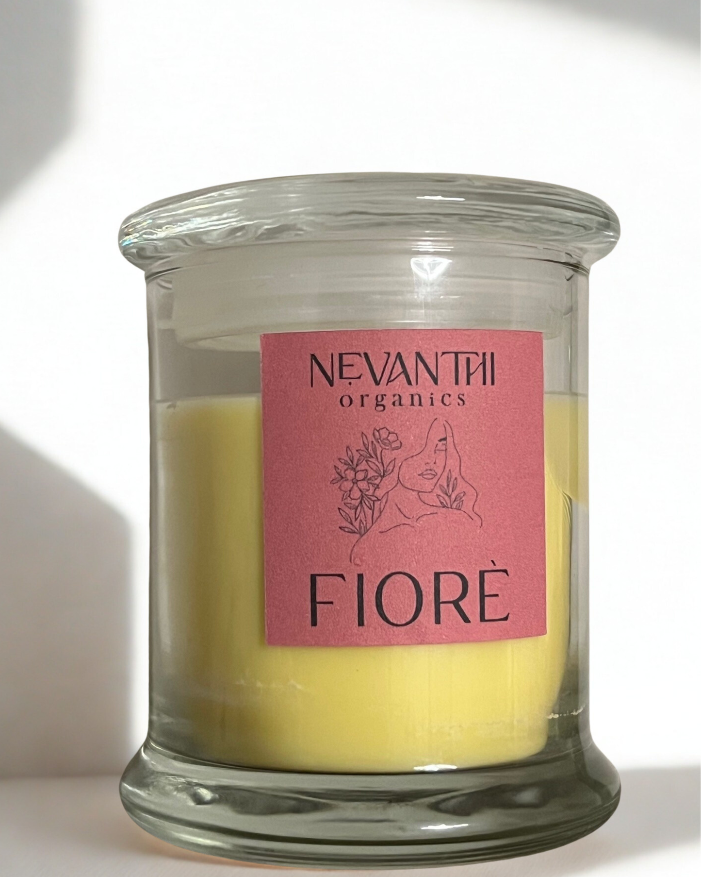 Fiore candle lifestyle — luxury floral home fragrance candle by Nevanthi Organics