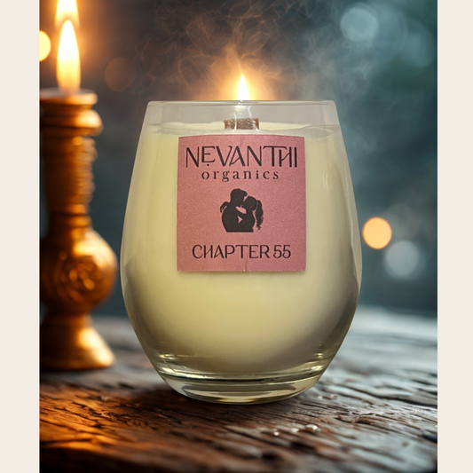 Chapter 55, Soy Wax. Wood Wick Candle, ACOTAR inspired, Ylang Ylang, Sandalwood - Nevanthi Organics