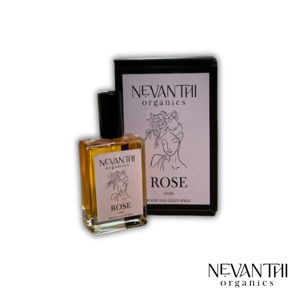 Rose room and linen spray — luxury unexpected floral home fragrance by Nevanthi Organics