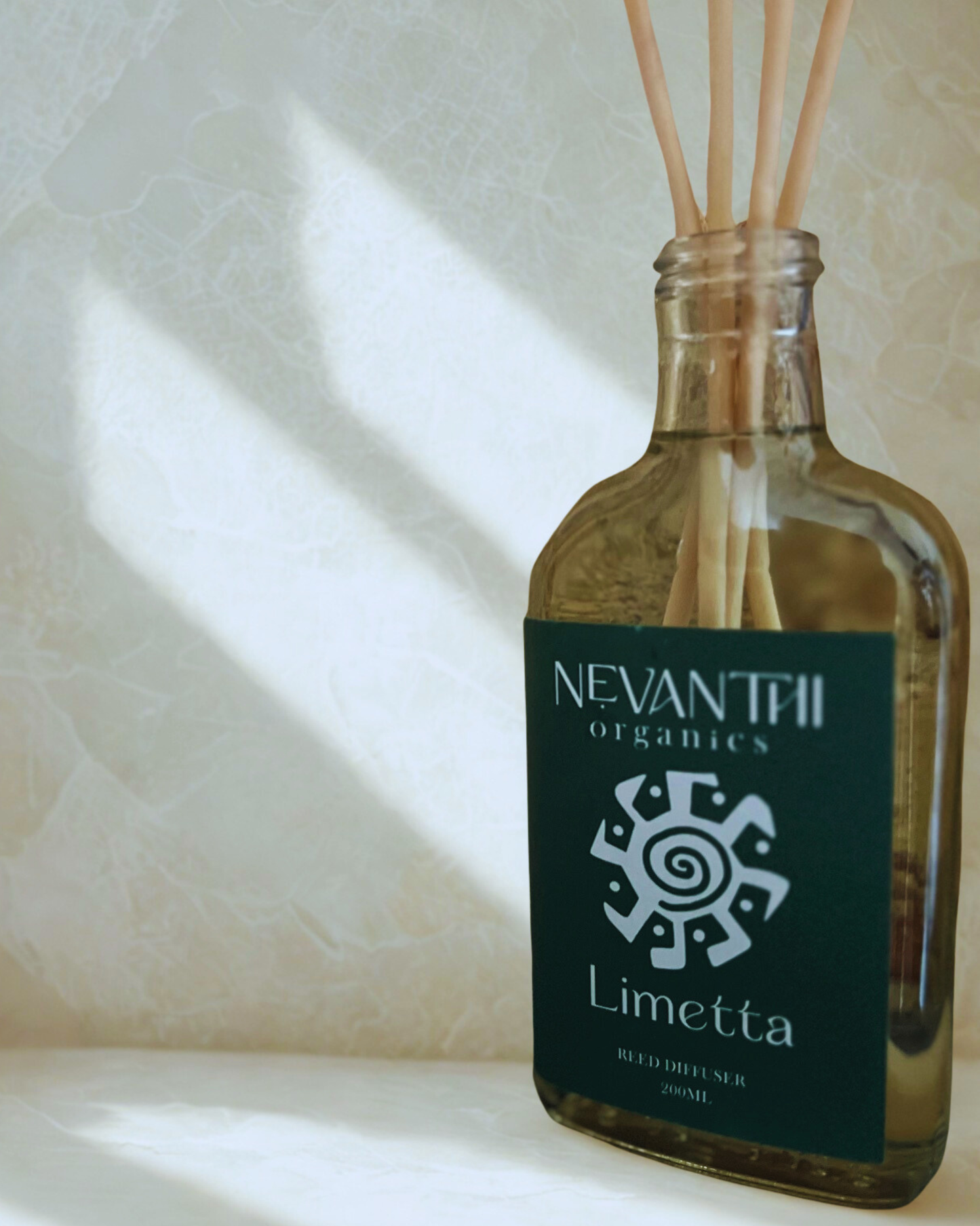 Limetta reed diffuser — handmade UK reed diffuser 200ml lasting up to 6 months by Nevanthi Organics